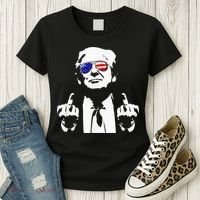 Donald Trump 2024 Middle Finger Conservative Republican Women's T-Shirt thumb 3