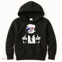 Donald Trump 2024 Middle Finger Conservative Republican Kids Hoodie thumb 0