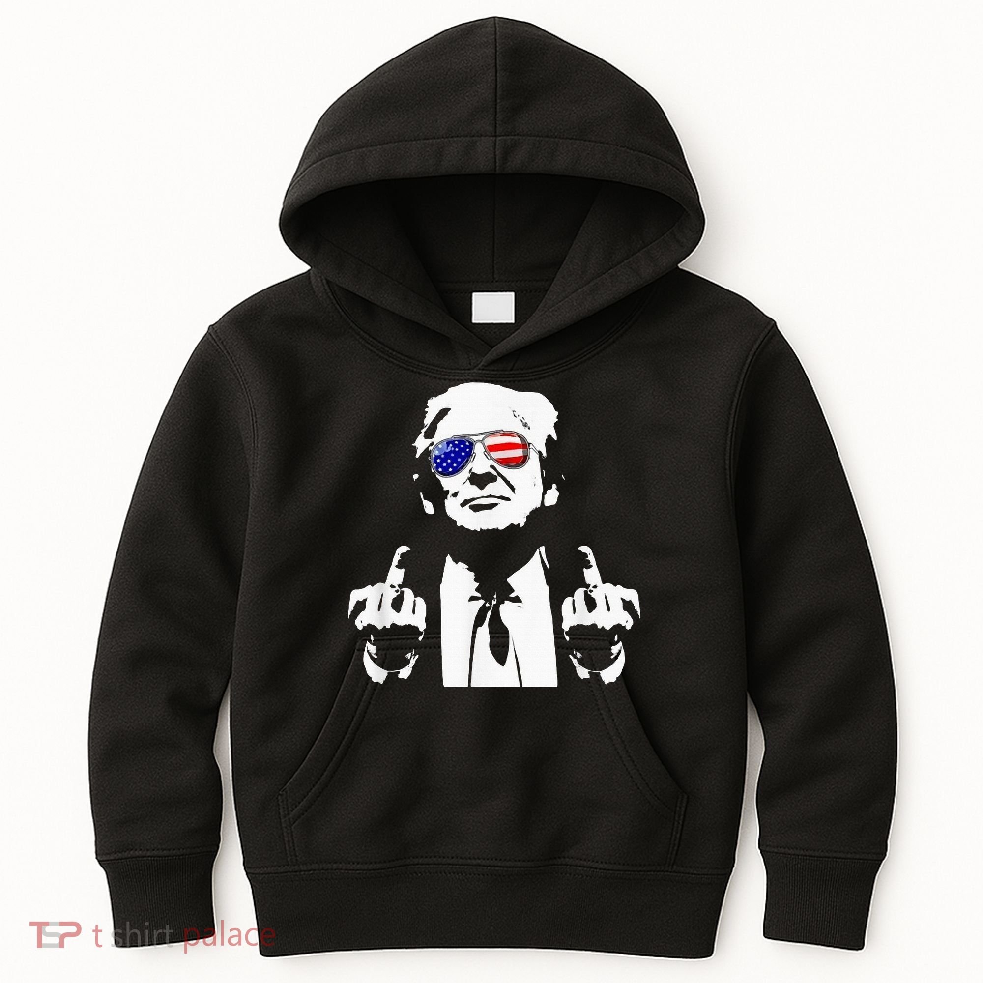 Donald Trump 2024 Middle Finger Conservative Republican Kids Hoodie