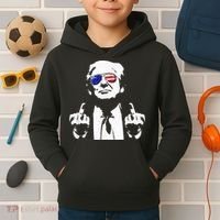 Donald Trump 2024 Middle Finger Conservative Republican Kids Hoodie thumb 2