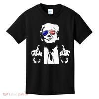 Donald Trump 2024 Middle Finger Conservative Republican Kids T-Shirt thumb 0