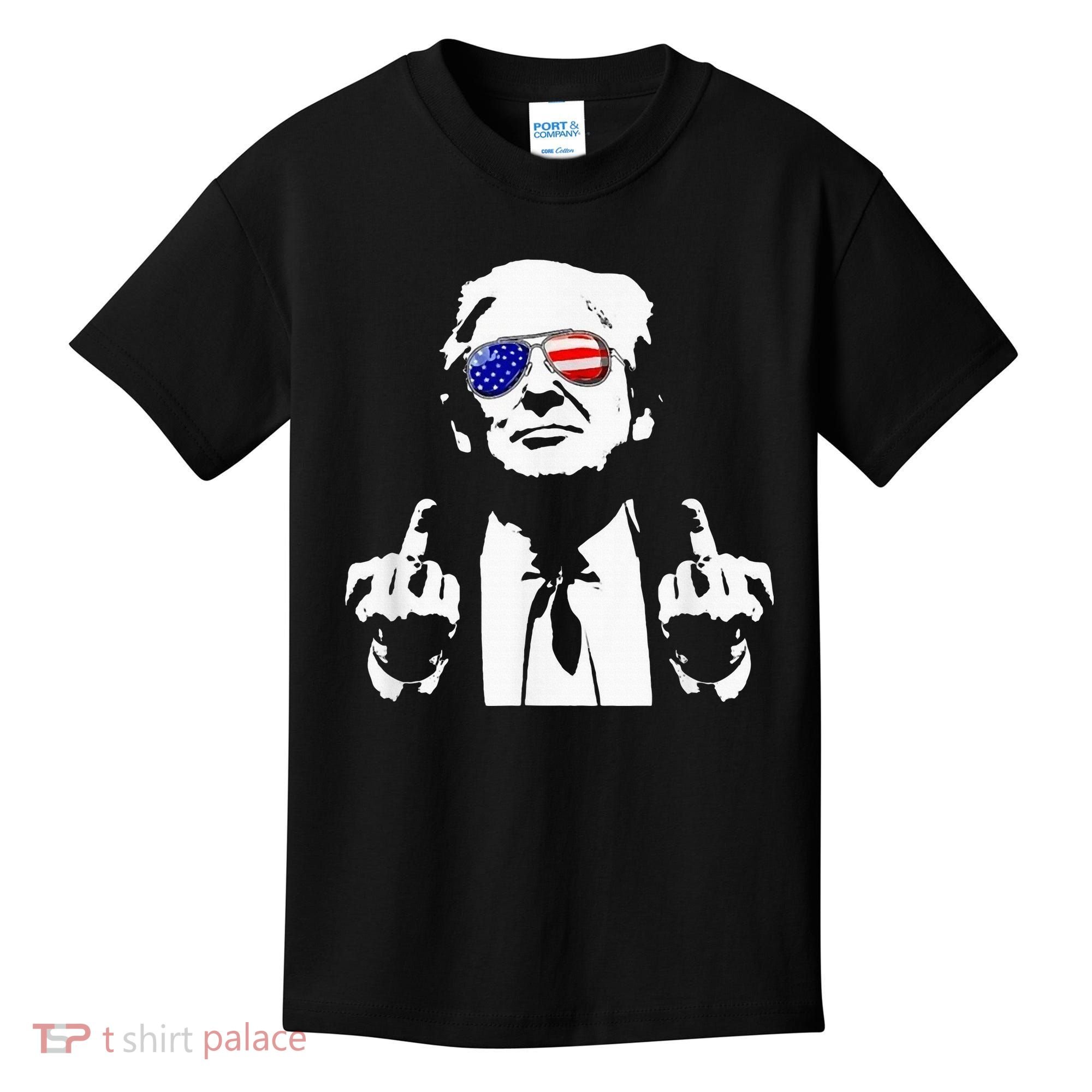 Donald Trump 2024 Middle Finger Conservative Republican Kids T-Shirt