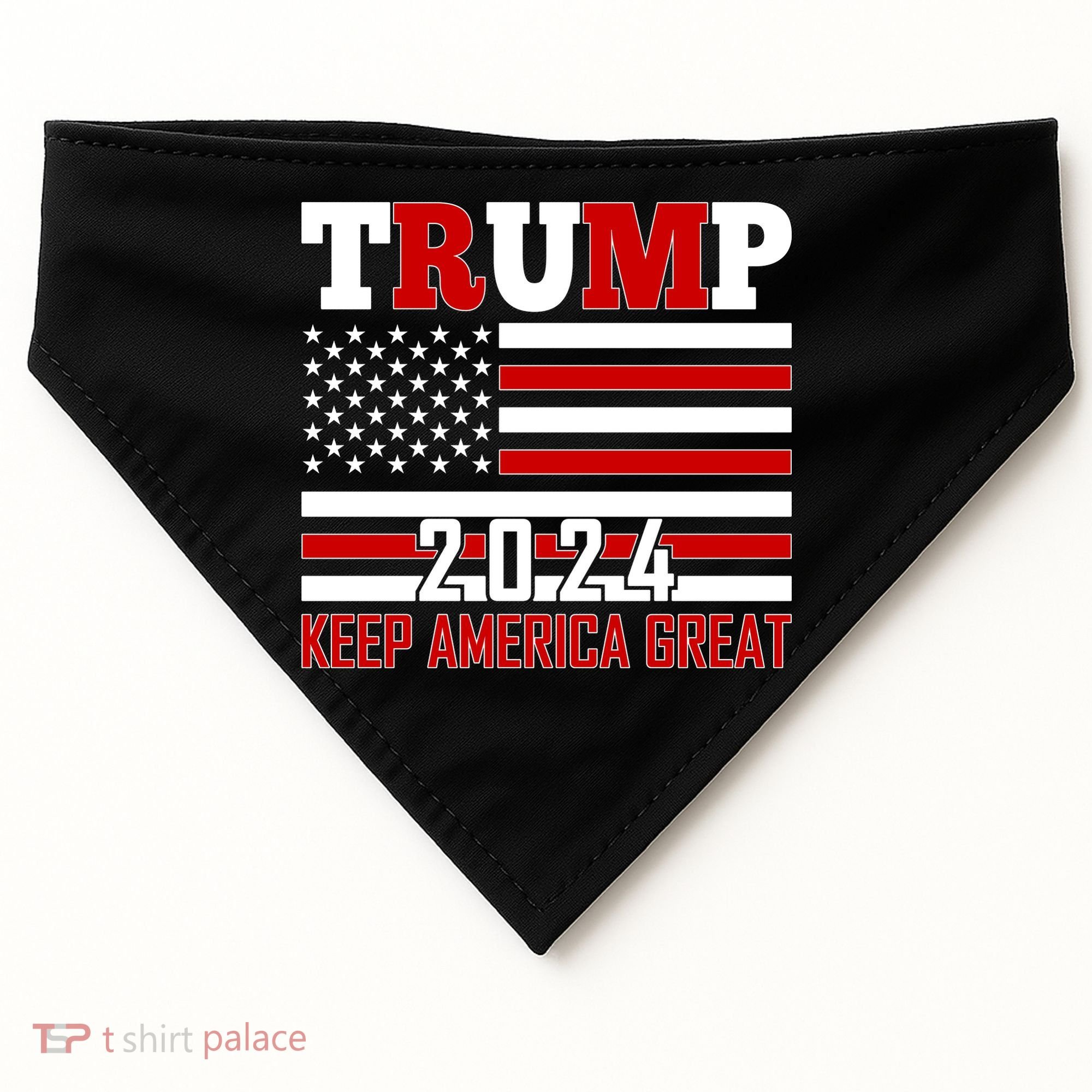 Donald Trump 2024 Keep America Great Usa Flag USA-Made Doggie Bandana
