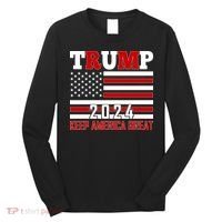 Donald Trump 2024 Keep America Great Usa Flag Long Sleeve Shirt thumb 0