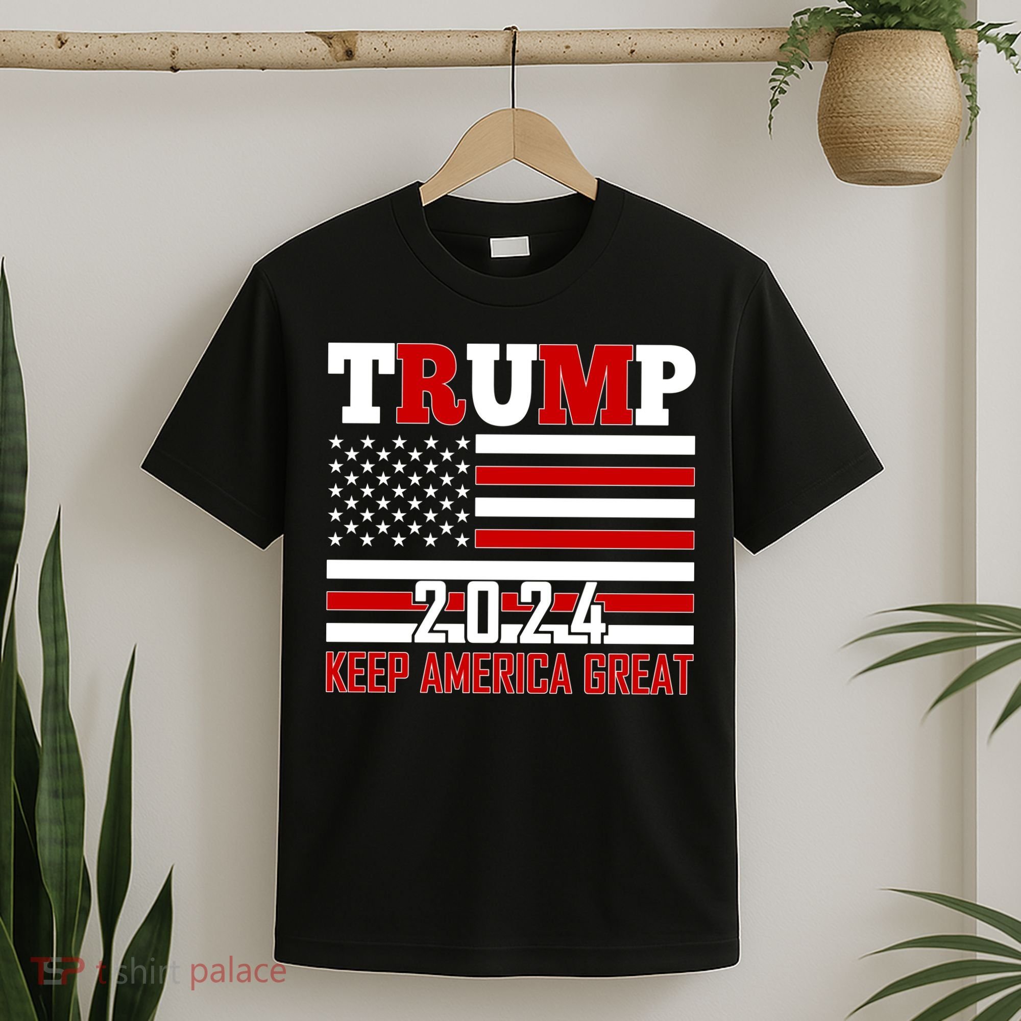Donald Trump 2024 Keep America Great Usa Flag T-Shirt