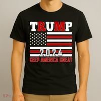 Donald Trump 2024 Keep America Great Usa Flag T-Shirt thumb 3