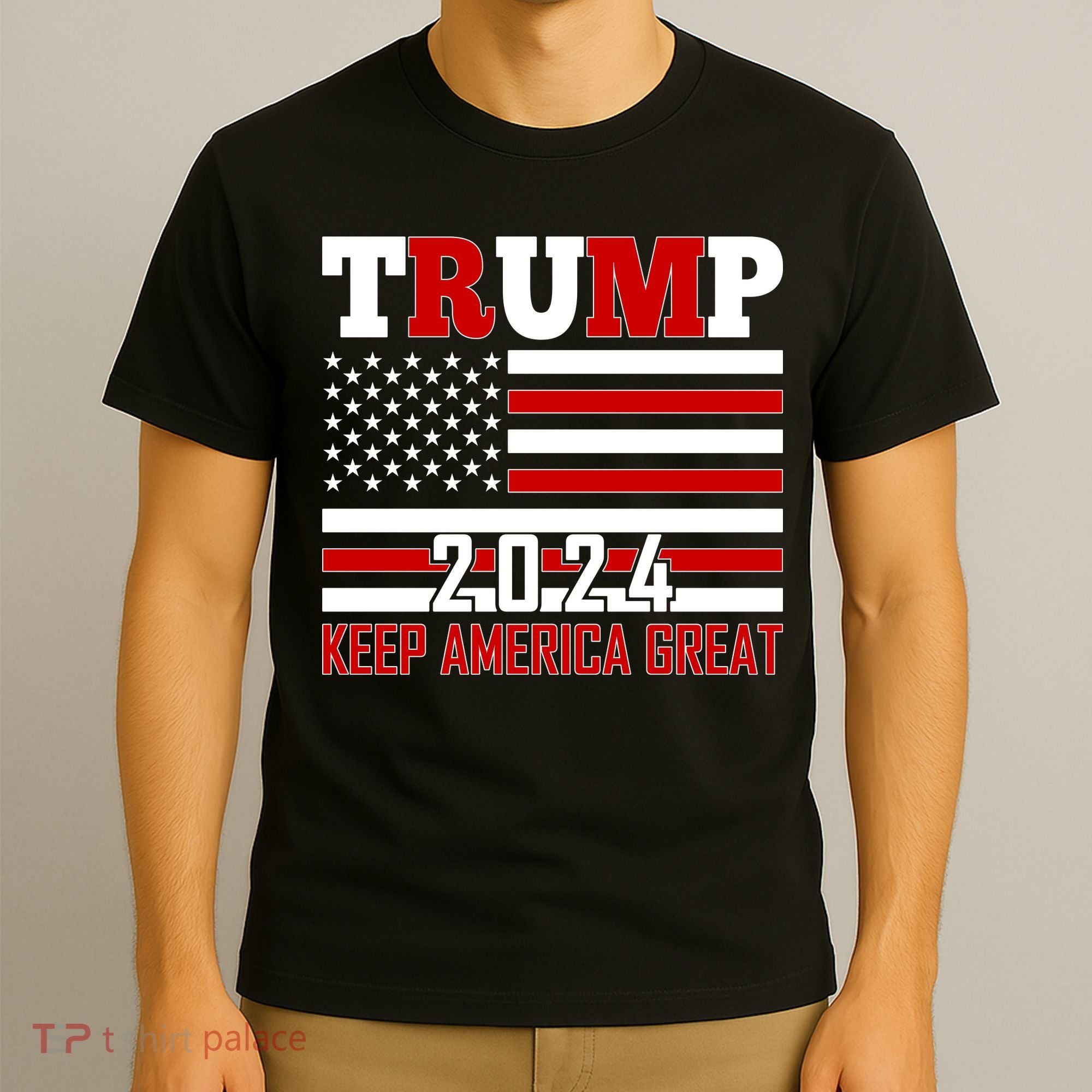 Donald Trump 2024 Keep America Great Usa Flag T-Shirt