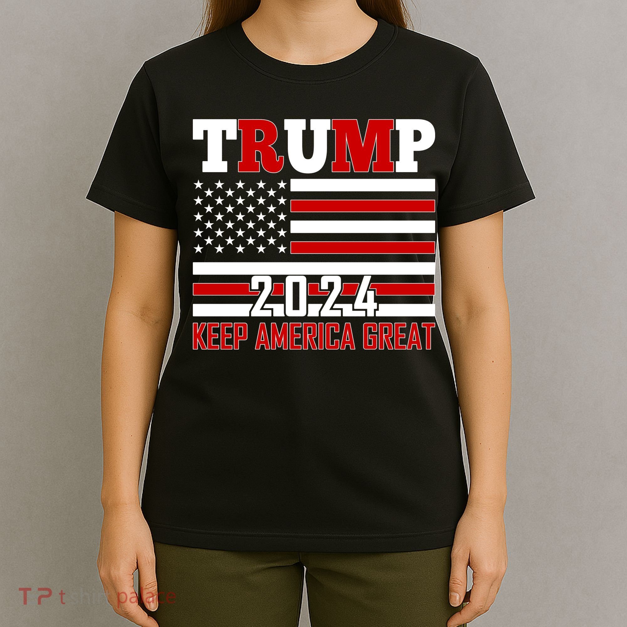 Donald Trump 2024 Keep America Great Usa Flag T-Shirt