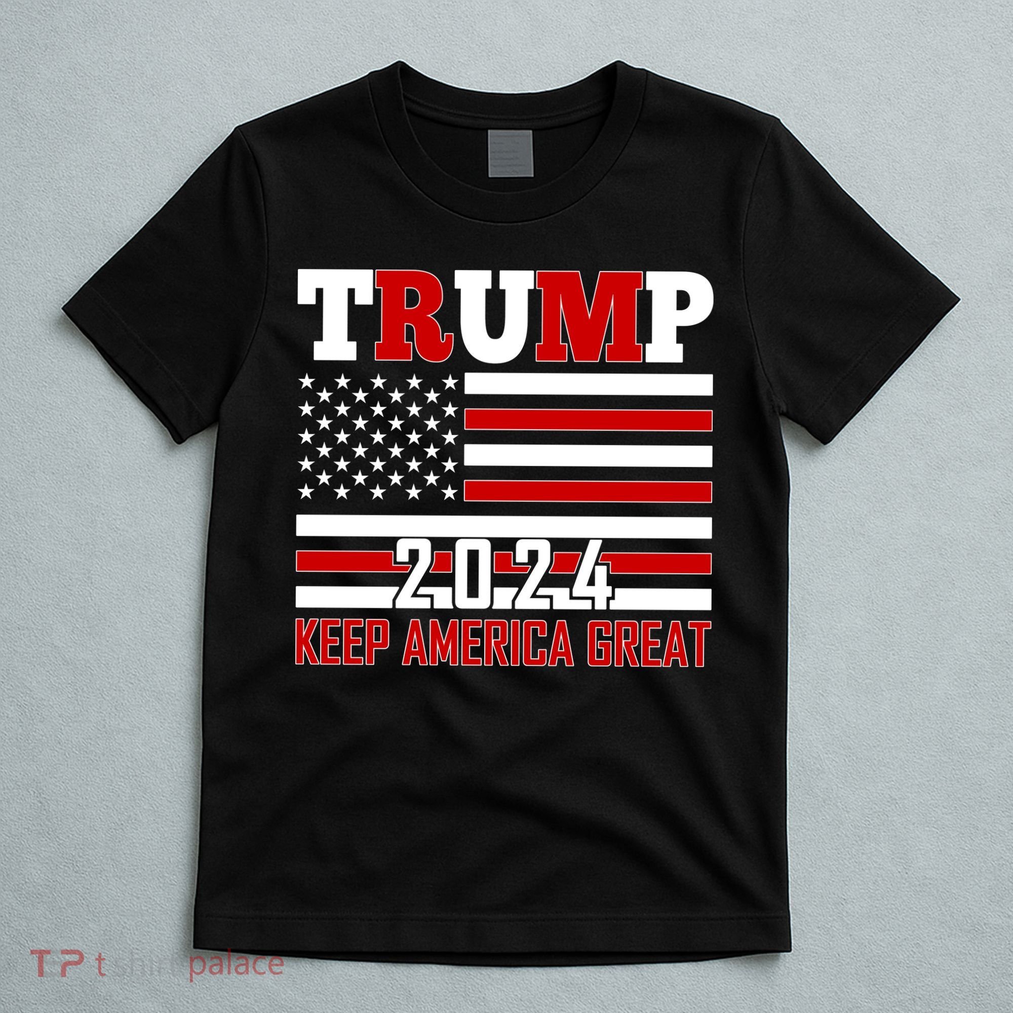 Donald Trump 2024 Keep America Great Usa Flag T-Shirt
