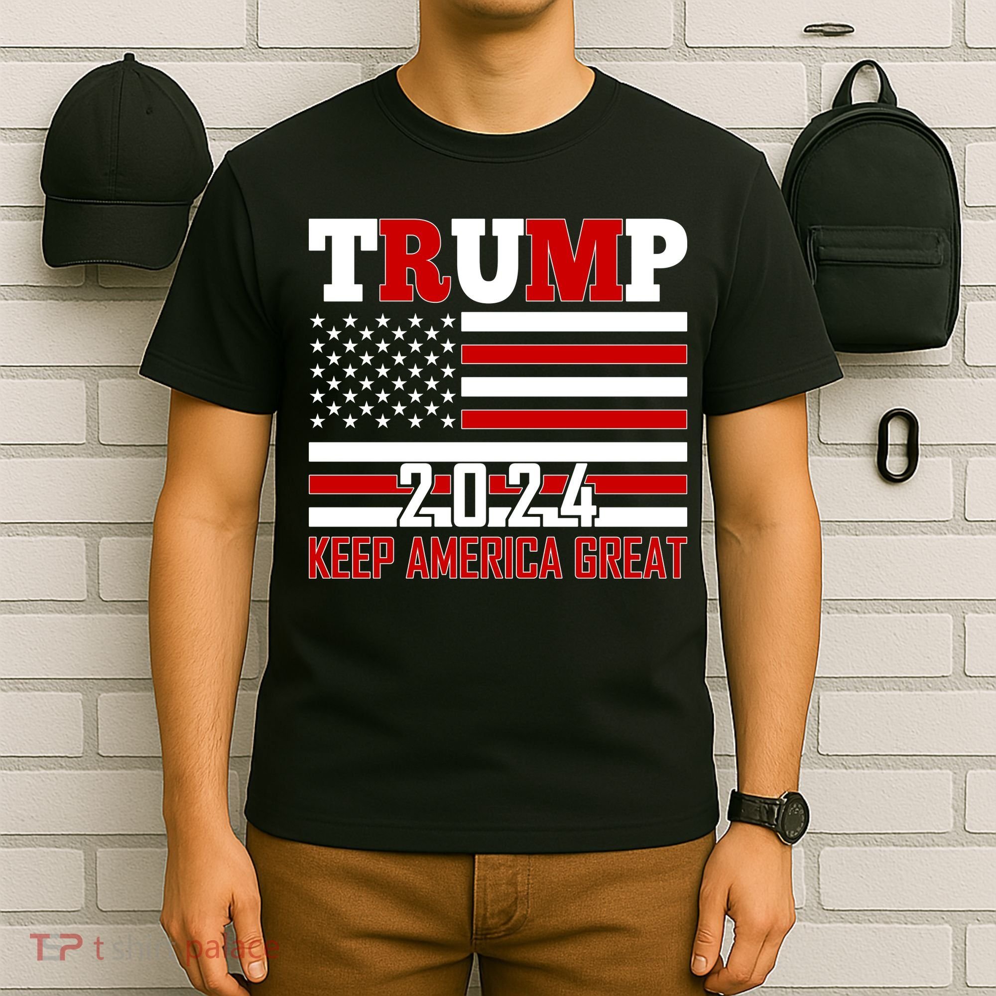 Donald Trump 2024 Keep America Great Usa Flag T-Shirt