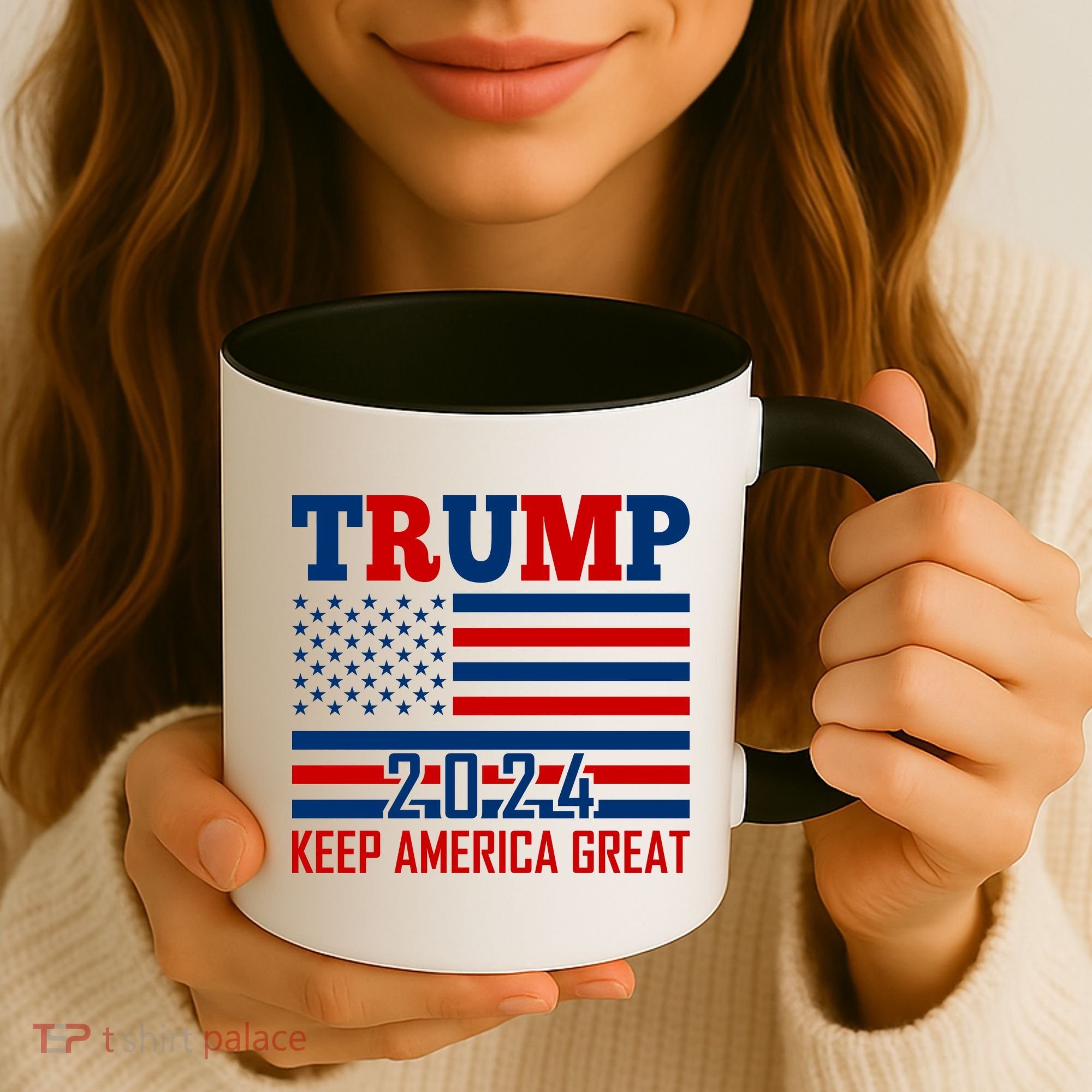 Donald Trump 2024 Keep America Great Usa Flag Coffee Mug