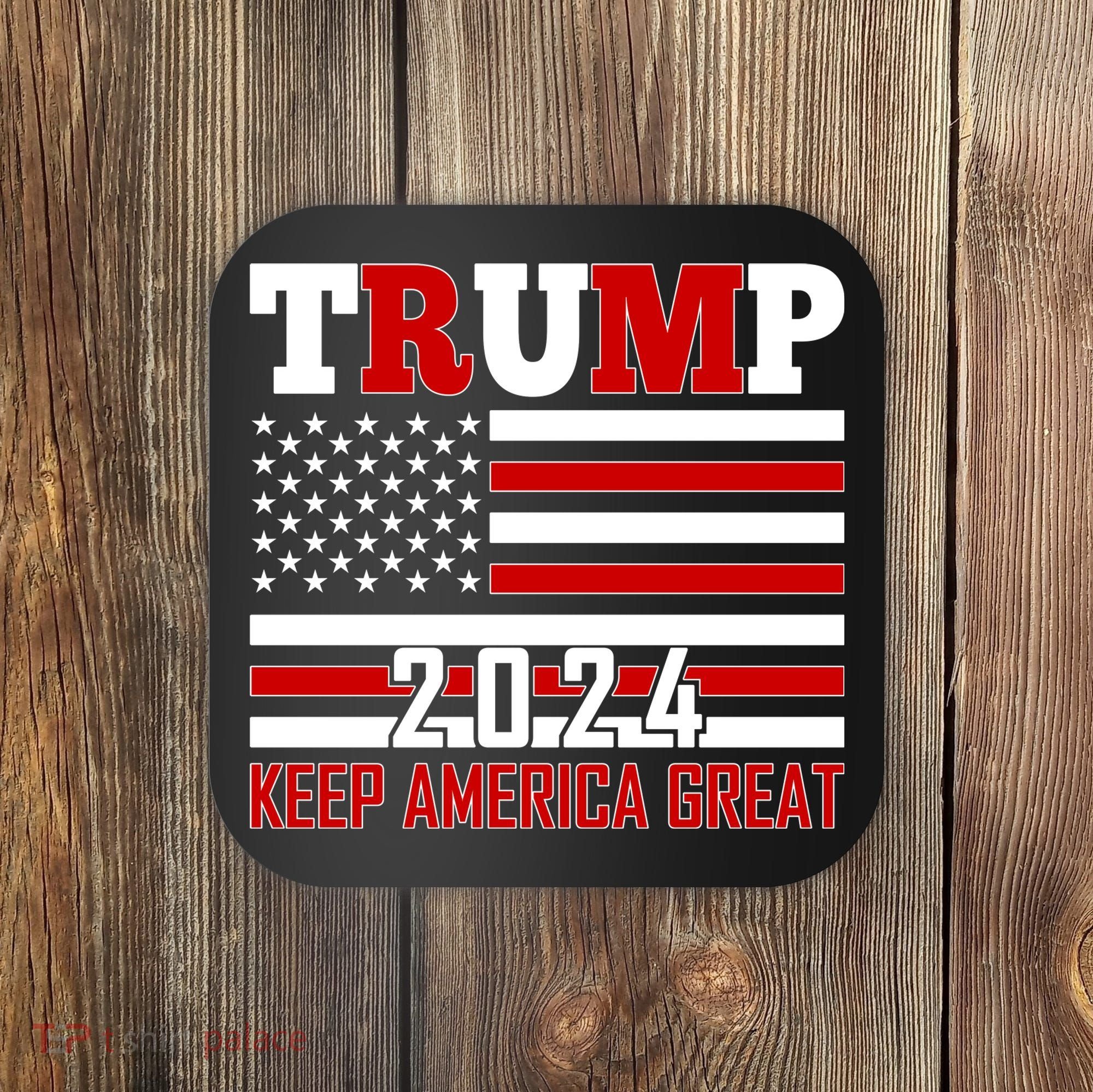 Donald Trump 2024 Keep America Great Usa Flag Coaster