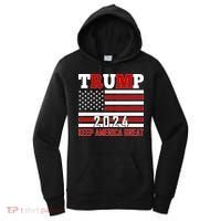 Donald Trump 2024 Keep America Great Usa Flag Women's Hoodie thumb 0