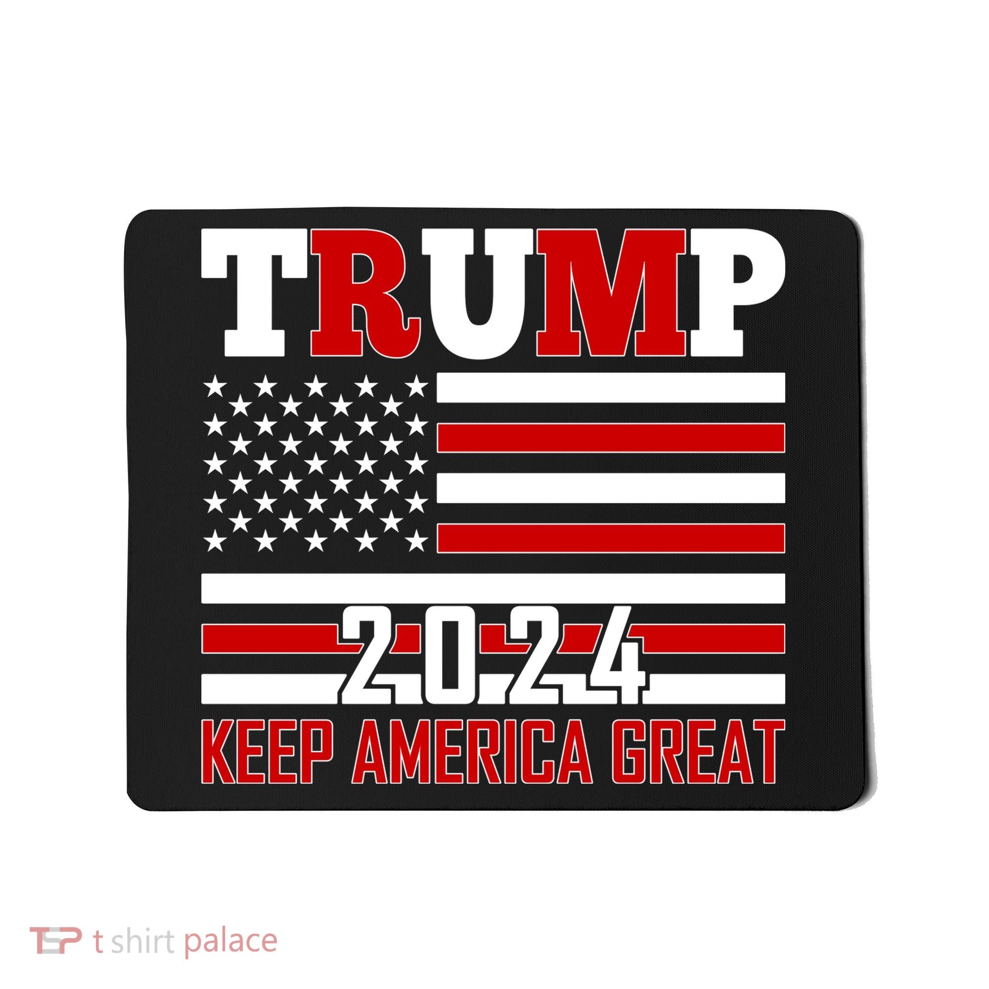 Donald Trump 2024 Keep America Great Usa Flag Mousepad