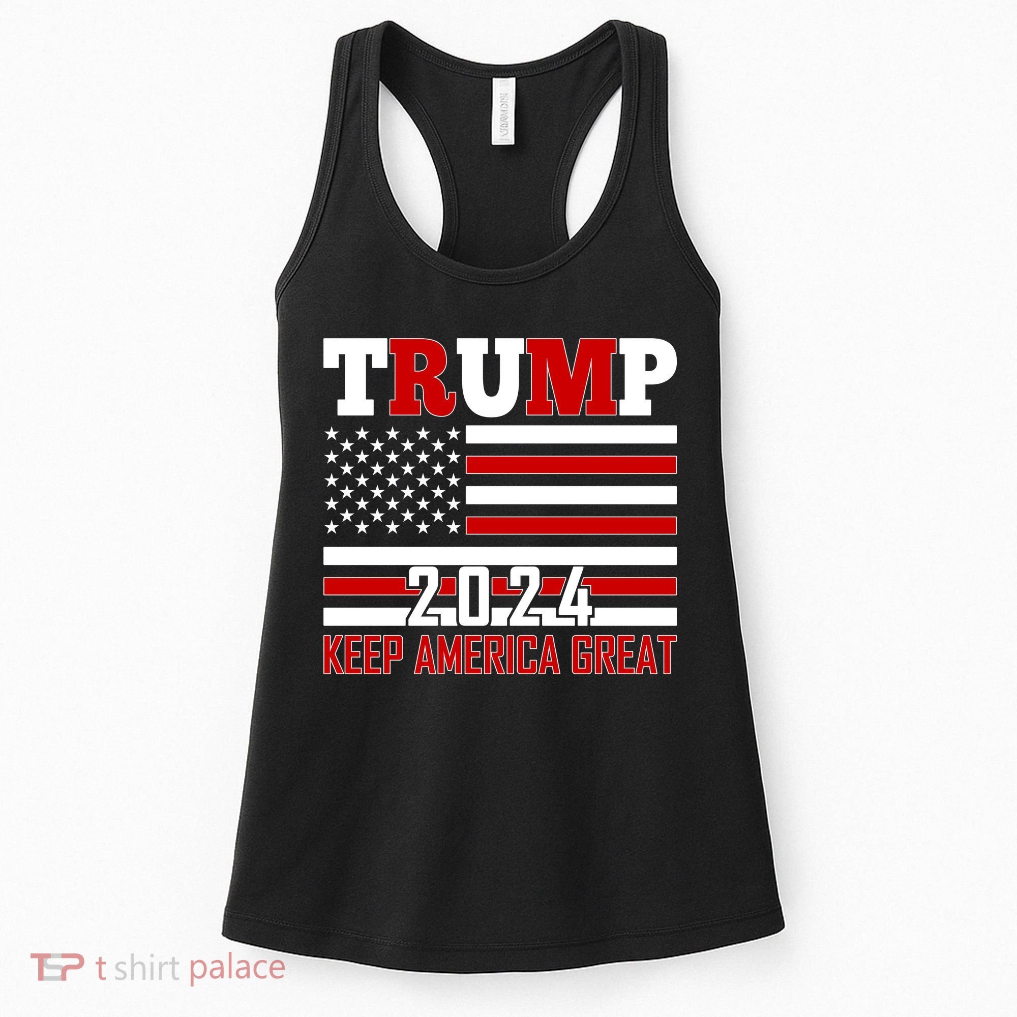 Donald Trump 2024 Keep America Great Usa Flag Women's Tank Top