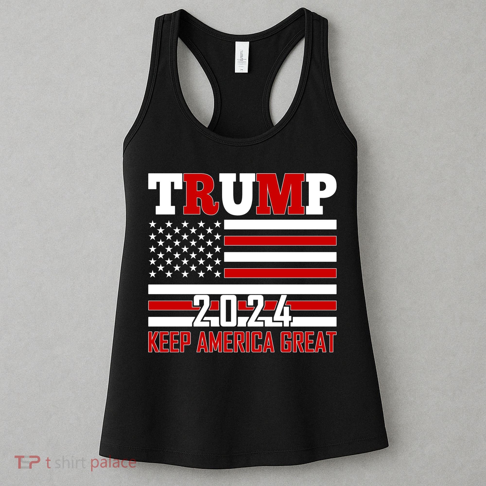 Donald Trump 2024 Keep America Great Usa Flag Women's Tank Top
