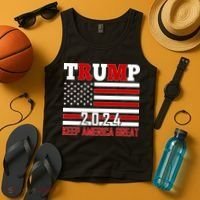 Donald Trump 2024 Keep America Great Usa Flag Tank Top thumb 4