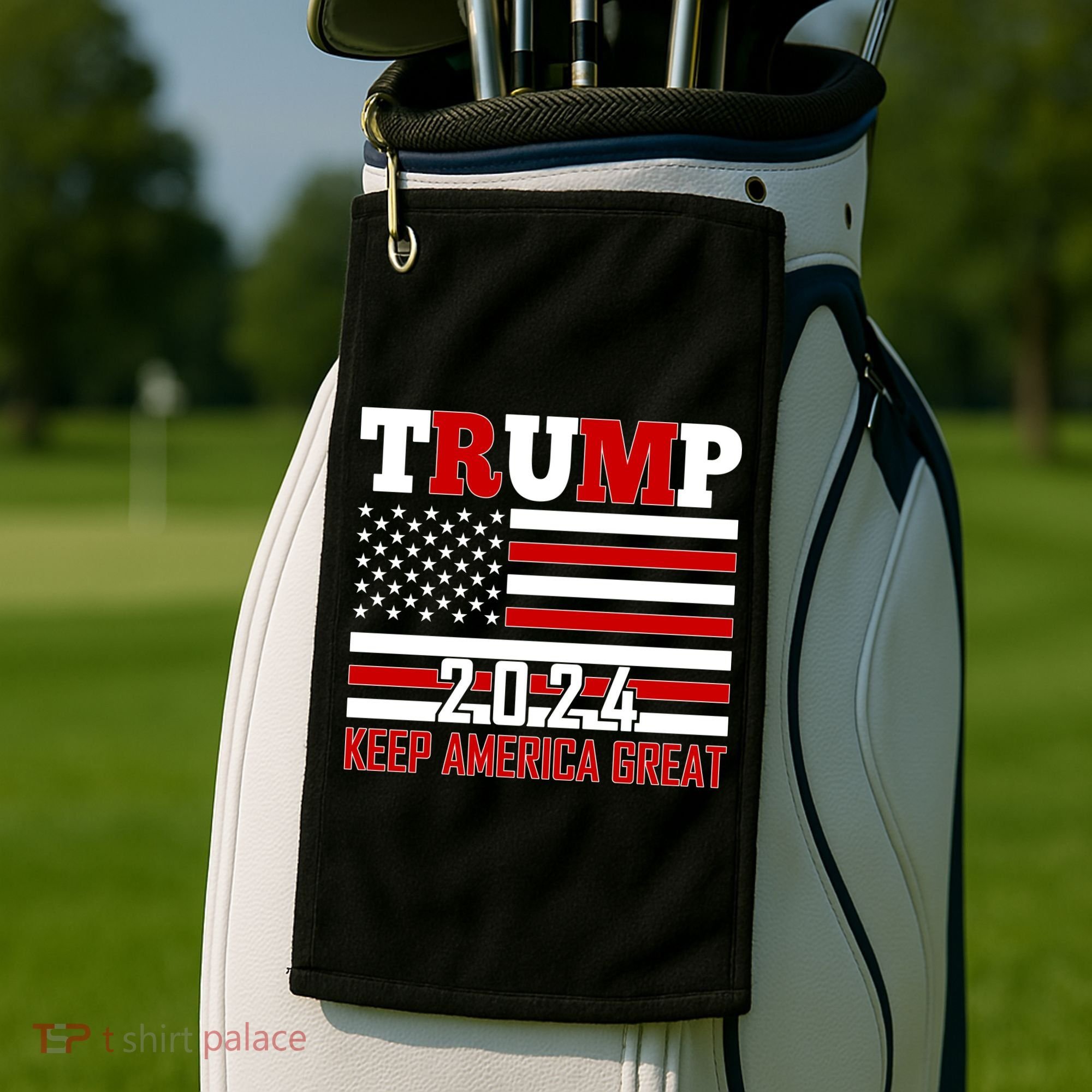 Donald Trump 2024 Keep America Great Usa Flag Golf Towel