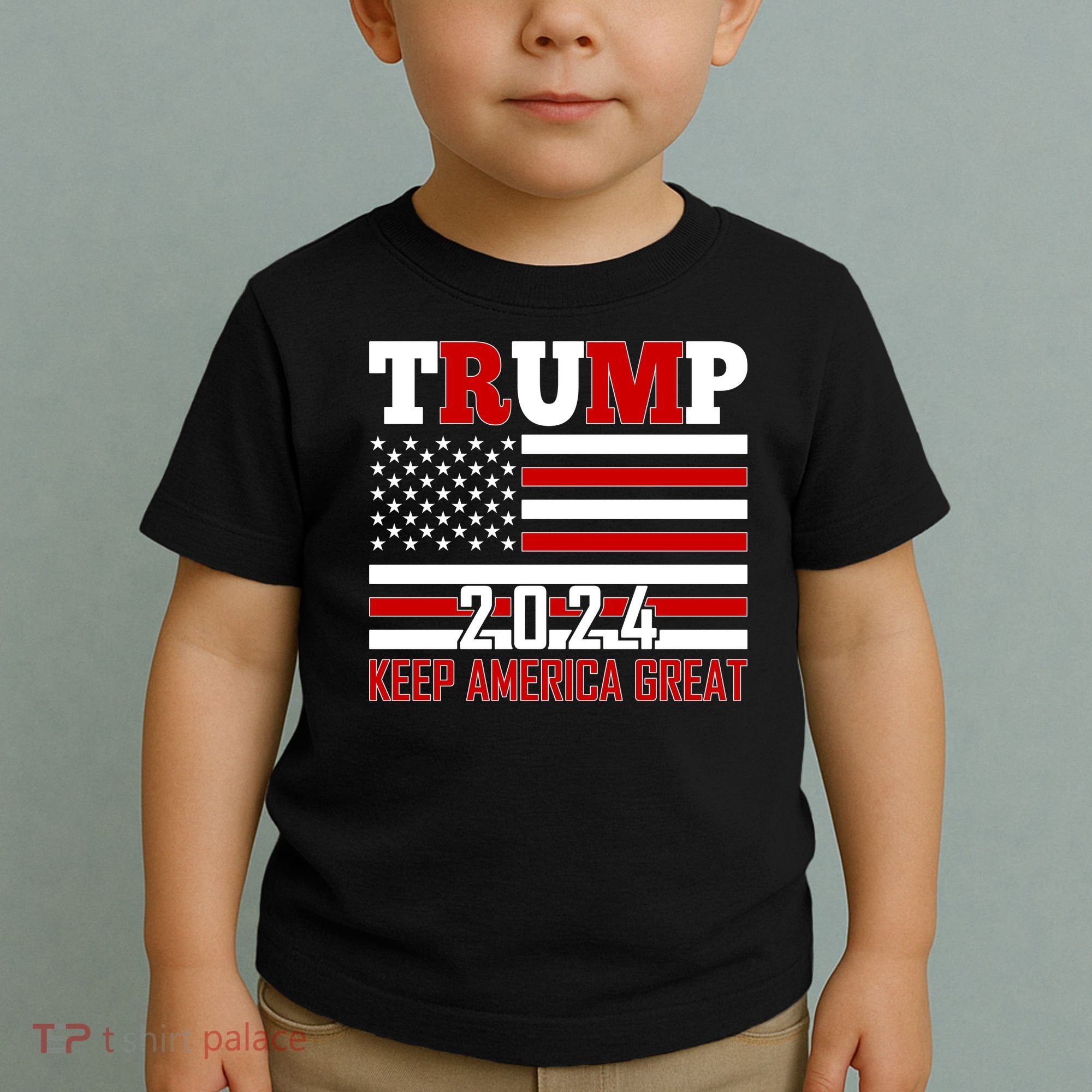 Donald Trump 2024 Keep America Great Usa Flag Toddler T-Shirt