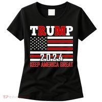 Donald Trump 2024 Keep America Great Usa Flag Women's T-Shirt thumb 0