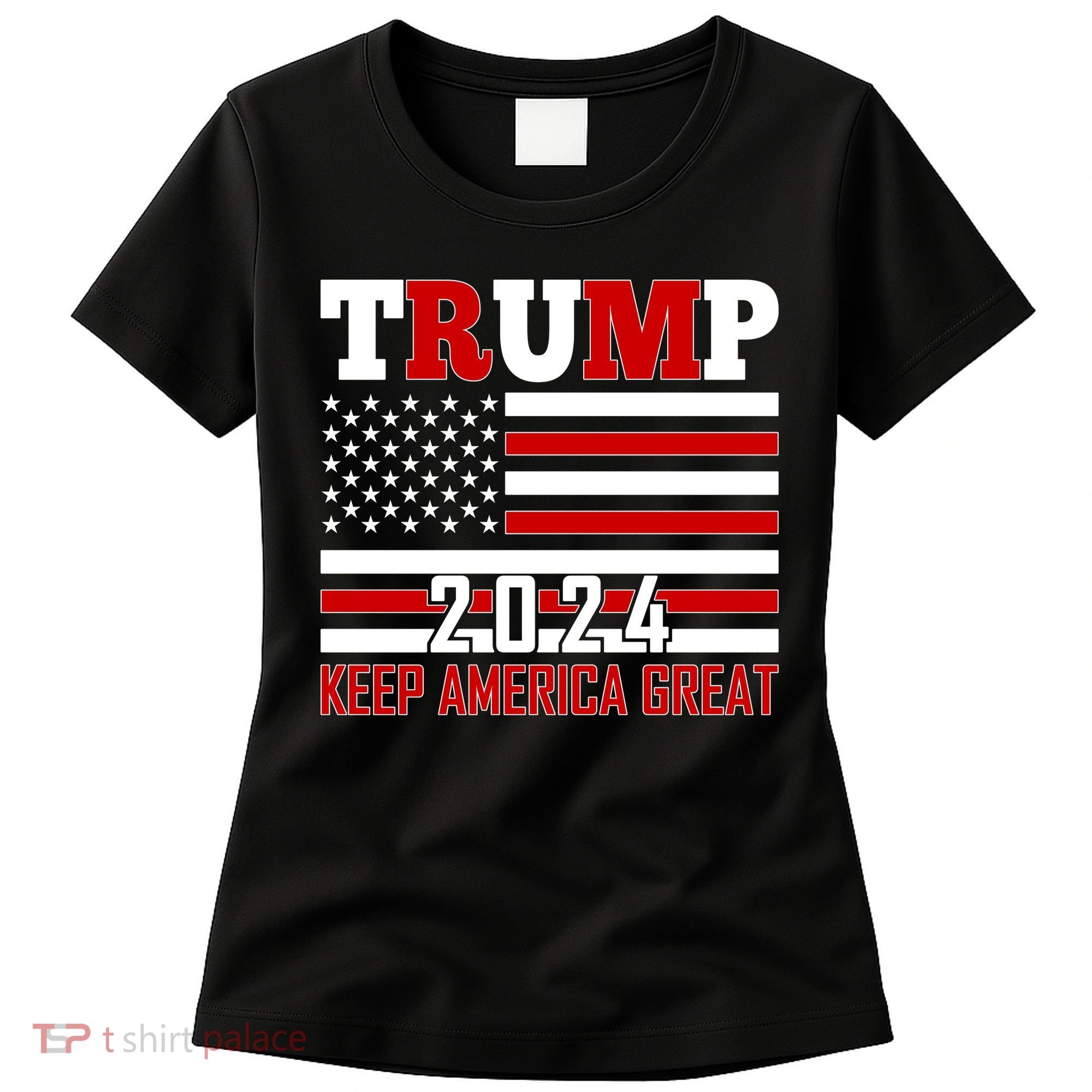 Donald Trump 2024 Keep America Great Usa Flag Women's T-Shirt