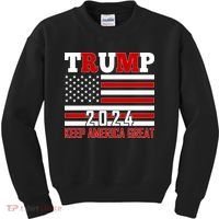 Donald Trump 2024 Keep America Great Usa Flag Kids Sweatshirt thumb 0