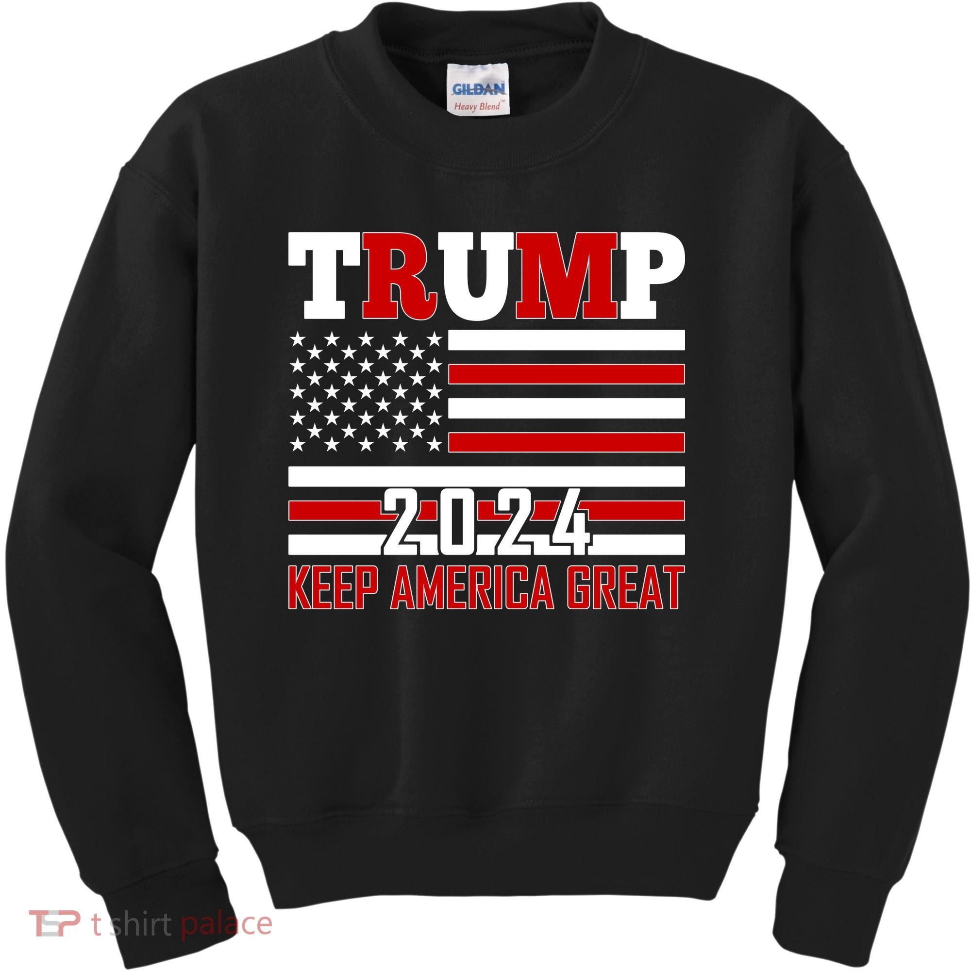 Donald Trump 2024 Keep America Great Usa Flag Kids Sweatshirt