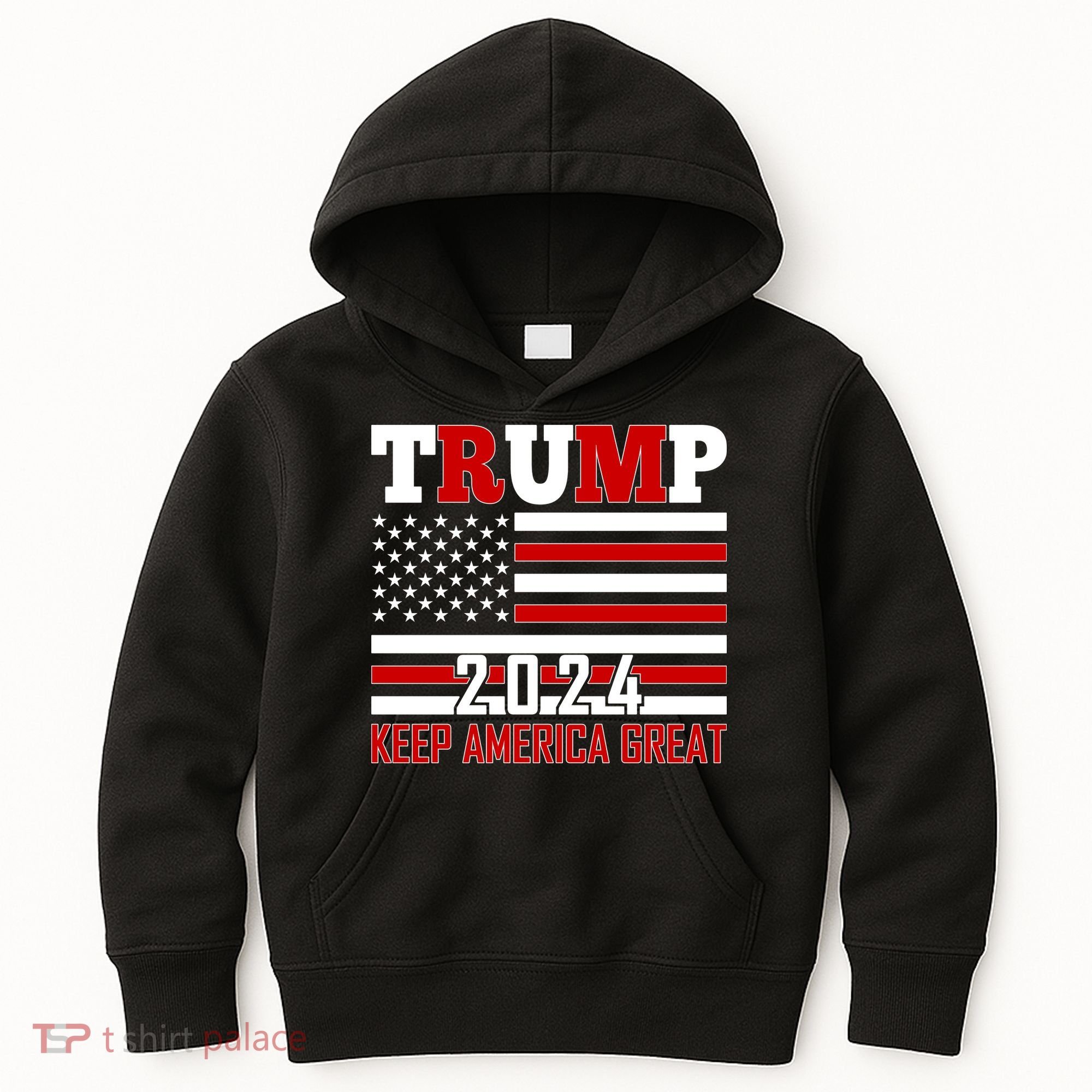 Donald Trump 2024 Keep America Great Usa Flag Kids Hoodie