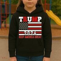 Donald Trump 2024 Keep America Great Usa Flag Kids Hoodie thumb 3