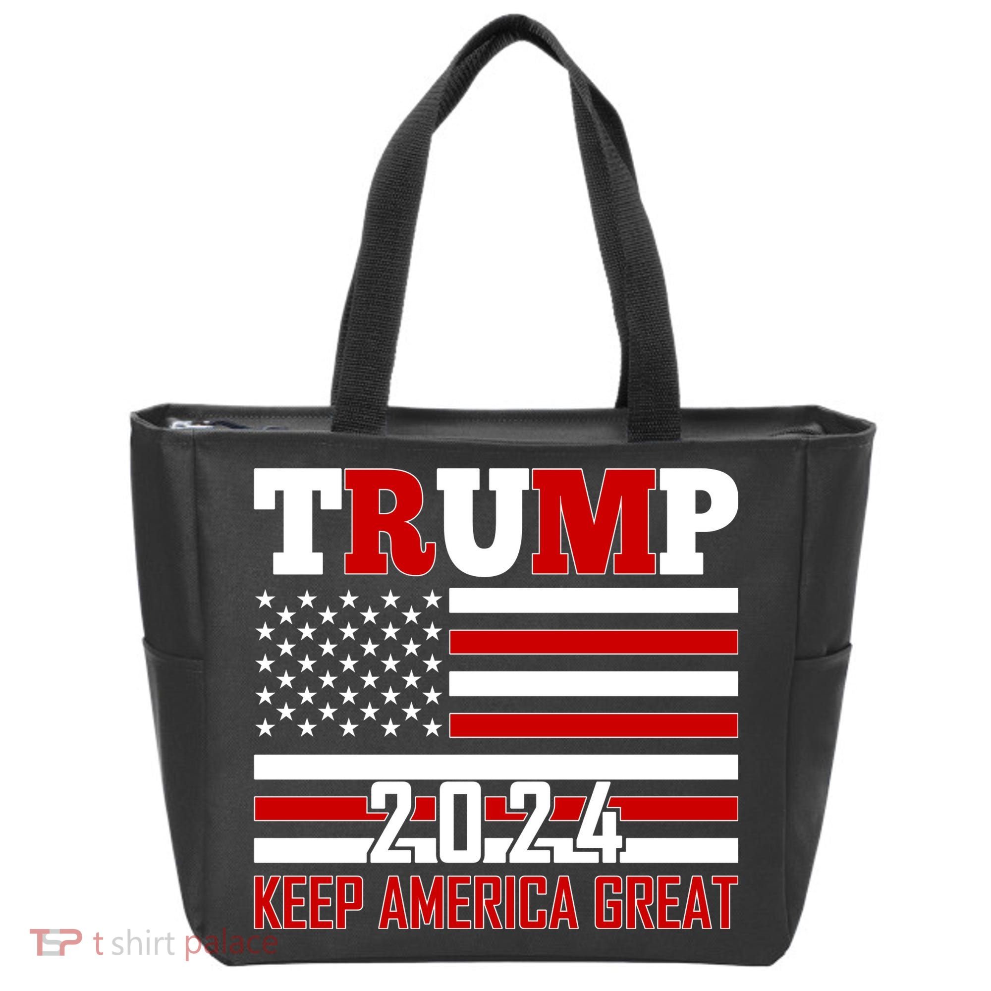 Donald Trump 2024 Keep America Great Usa Flag Tote Bag