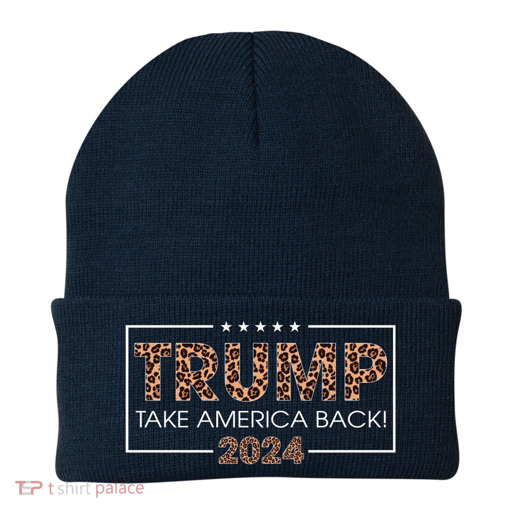 Donald Trump 2024 Take America Back Leopard Print Gift Wo Beanie