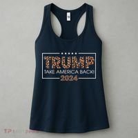 Donald Trump 2024 Take America Back Leopard Print Gift Wo Women's Tank Top thumb 3