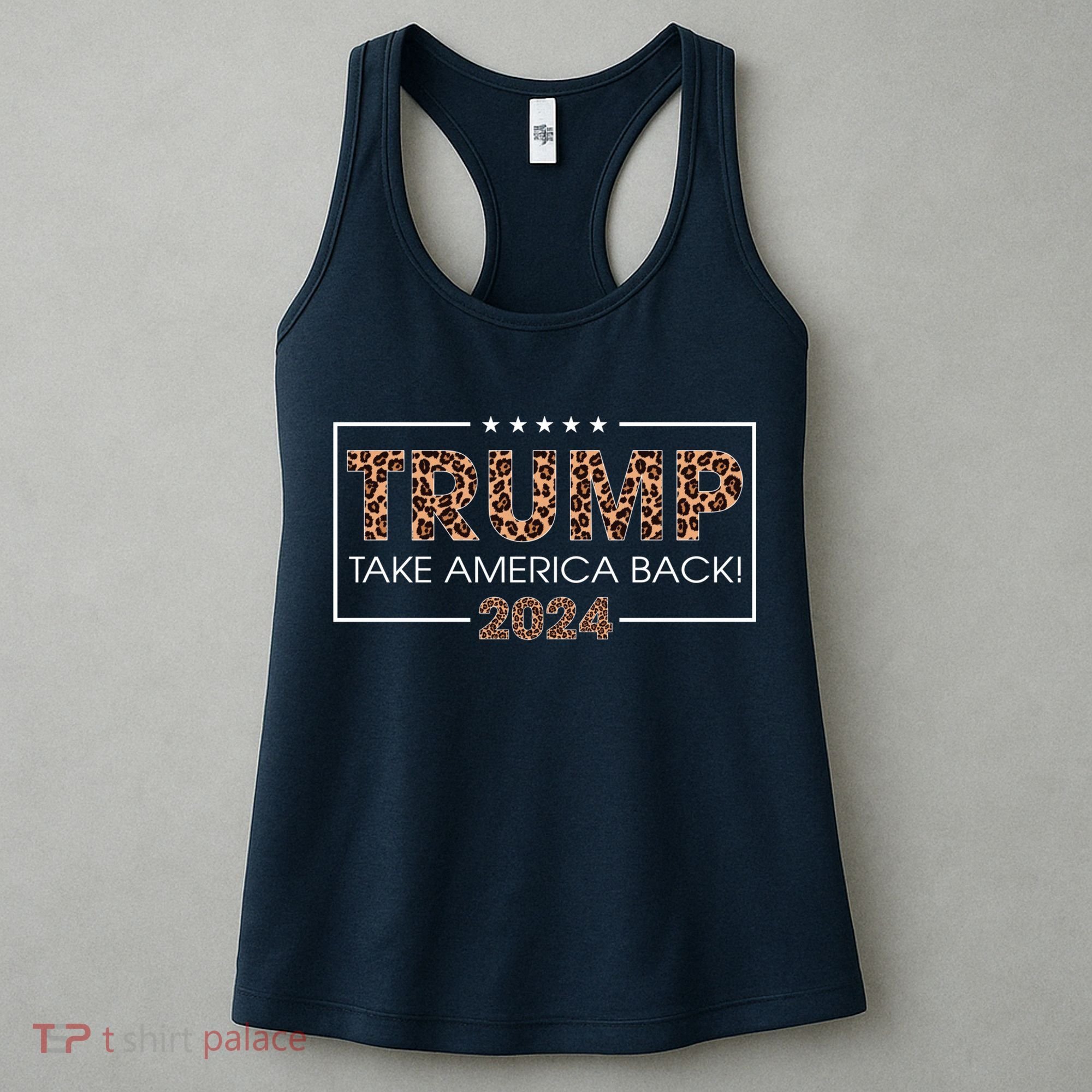 Donald Trump 2024 Take America Back Leopard Print Gift Wo Women's Tank Top