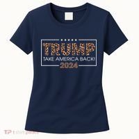 Donald Trump 2024 Take America Back Leopard Print Gift Wo Women's T-Shirt thumb 0