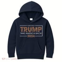 Donald Trump 2024 Take America Back Leopard Print Gift Wo Kids Hoodie thumb 0
