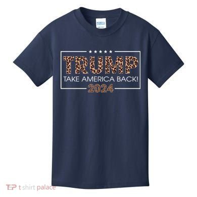 Donald Trump 2024 Take America Back Leopard Print Gift Wo Kids T-Shirt