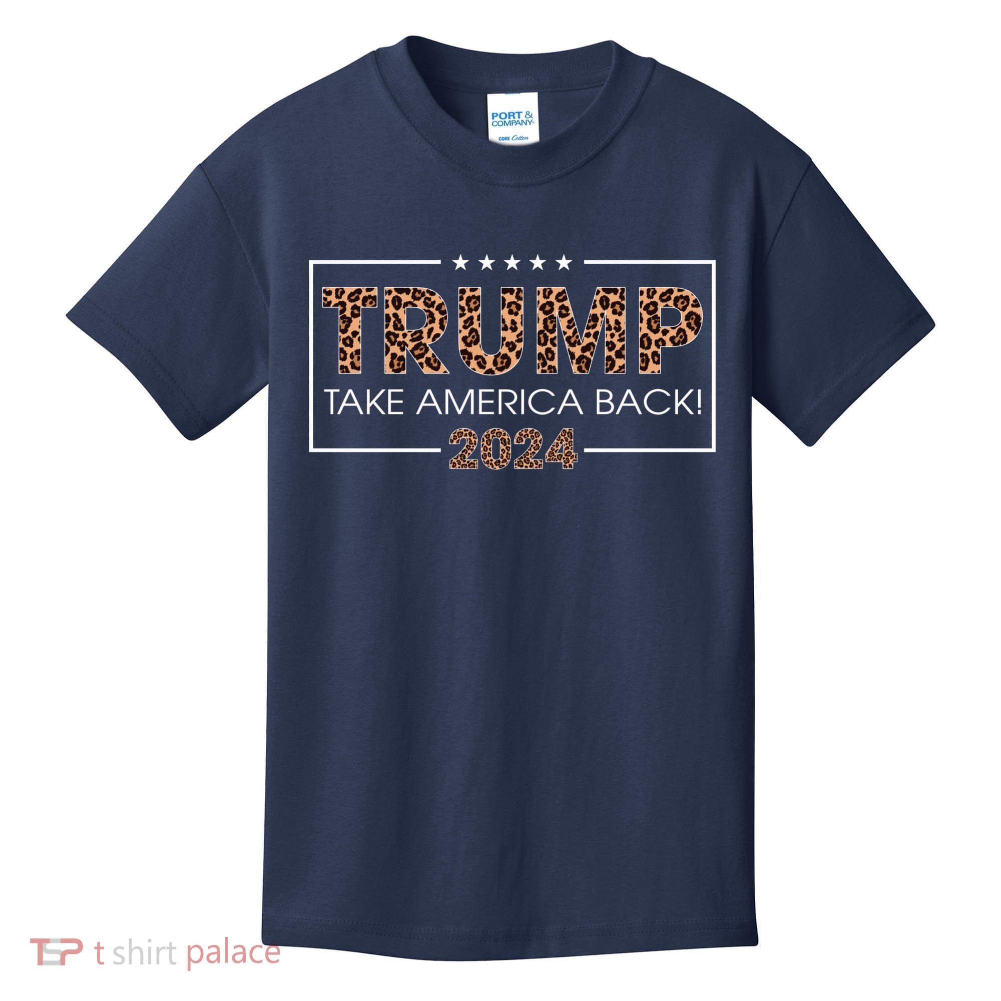 Donald Trump 2024 Take America Back Leopard Print Gift Wo Kids T-Shirt