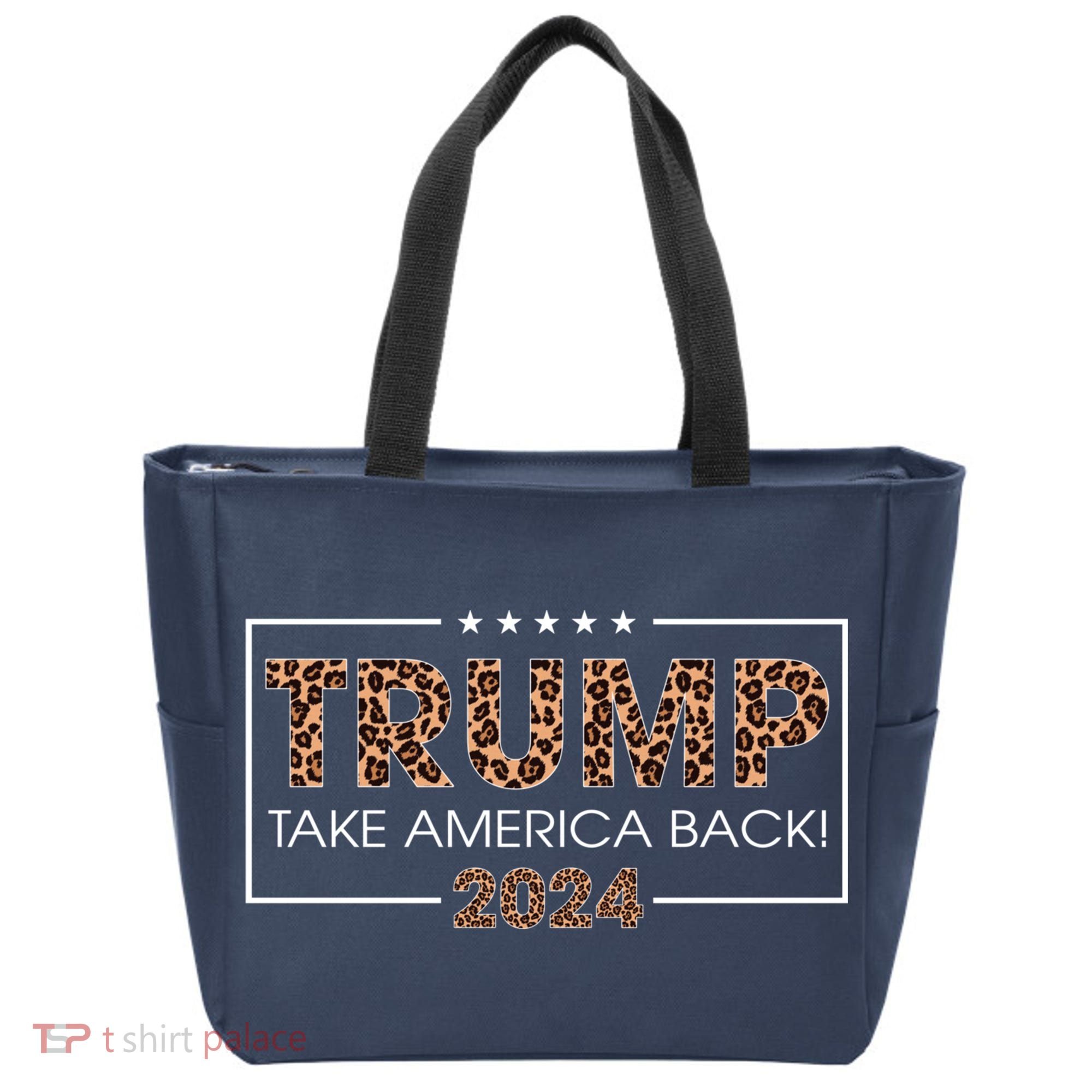 Donald Trump 2024 Take America Back Leopard Print Gift Wo Tote Bag