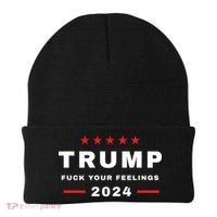 Donald Trump 2024 Fuck Your Feelings Beanie thumb 0