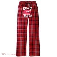 Dirty Thirty 30th Birthday 30 Years Old Bday Celebrant Women's Flannel Plaid Pajama Pants thumb 0