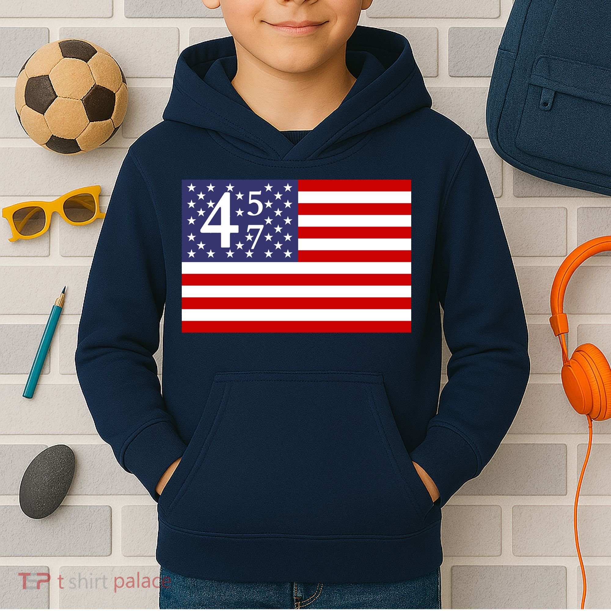 Donald Trump 45 47 Political Kids Hoodie
