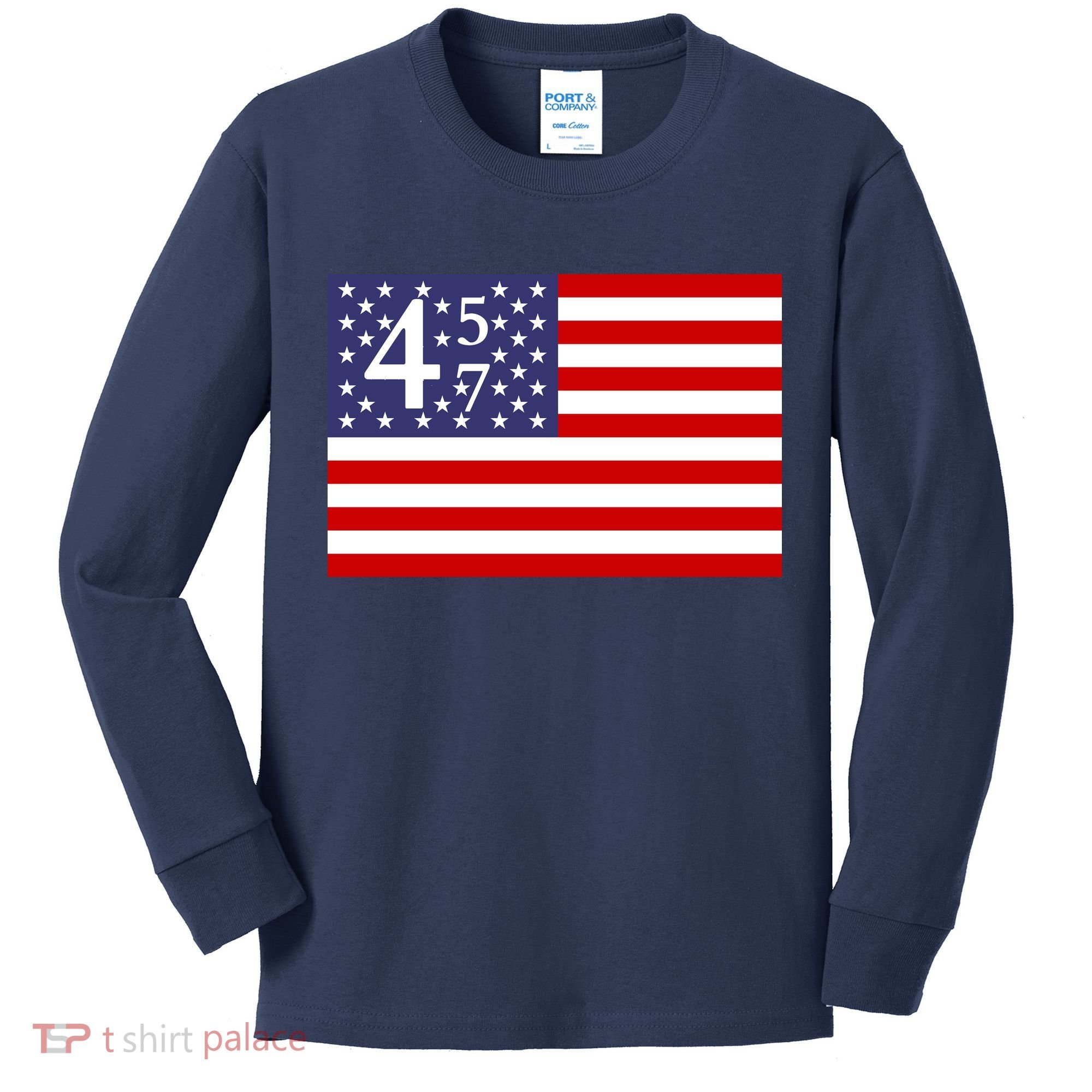 Donald Trump 45 47 Political Kids Long Sleeve Shirt
