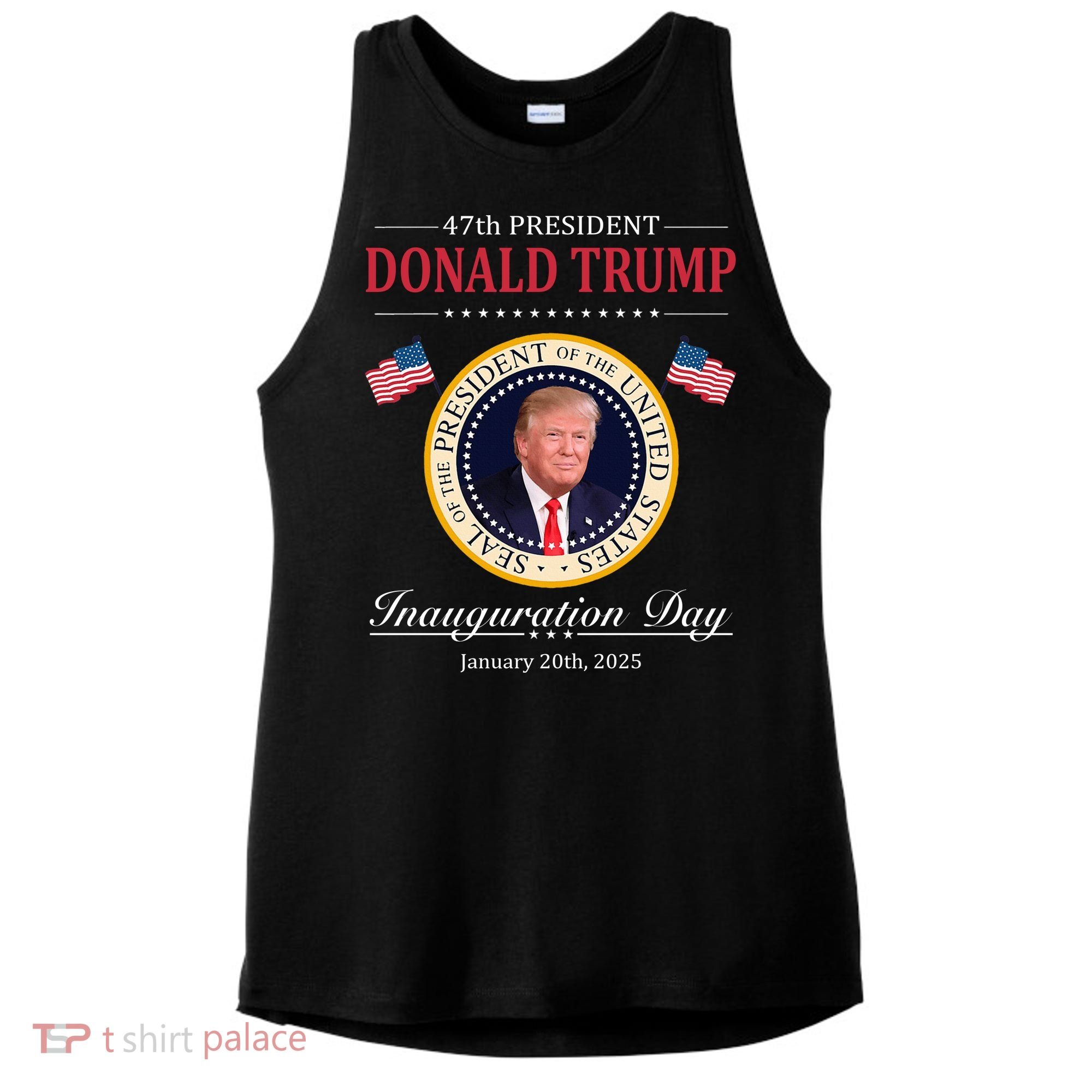 Donald Trump 4th President Inauguration Day Ladies PosiCharge Tri-Blend Wicking Tank