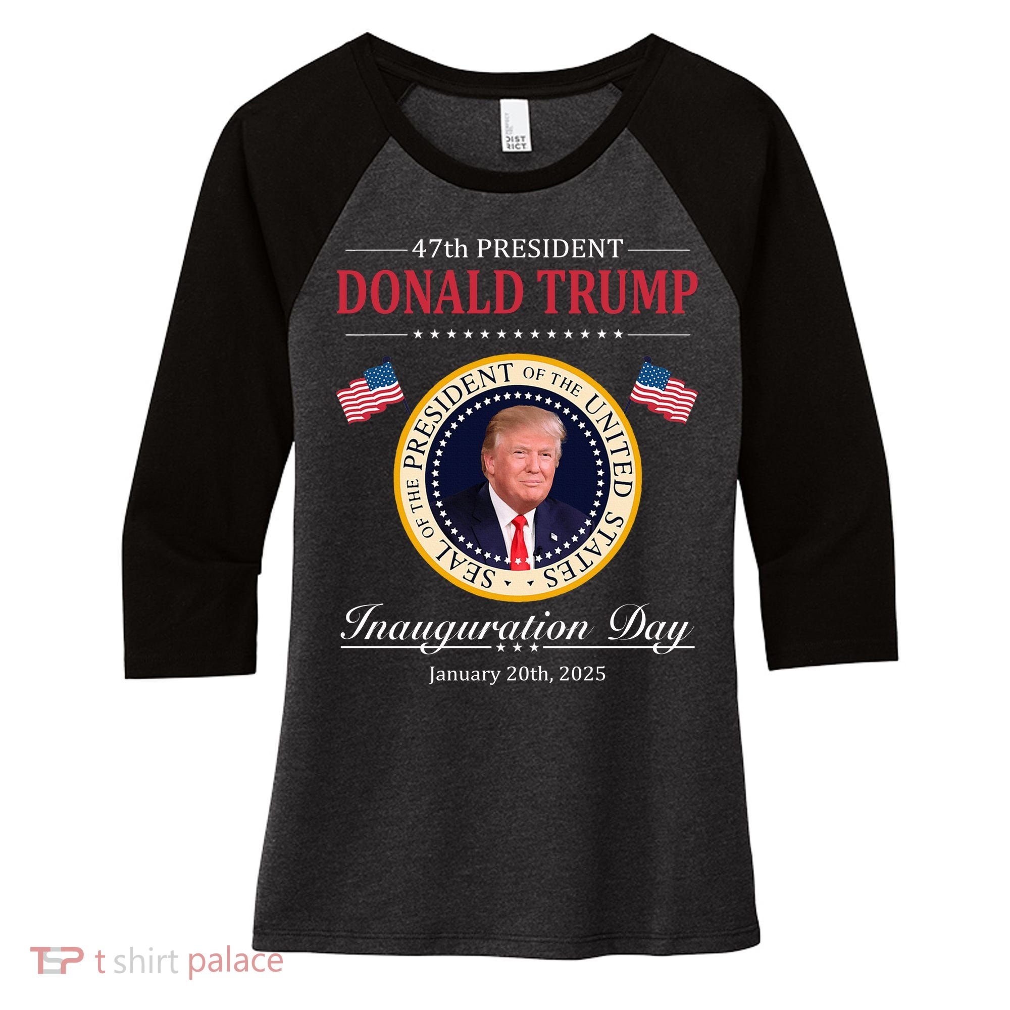 Donald Trump 4th President Inauguration Day Women's Tri-Blend 3/4-Sleeve Raglan Shirt