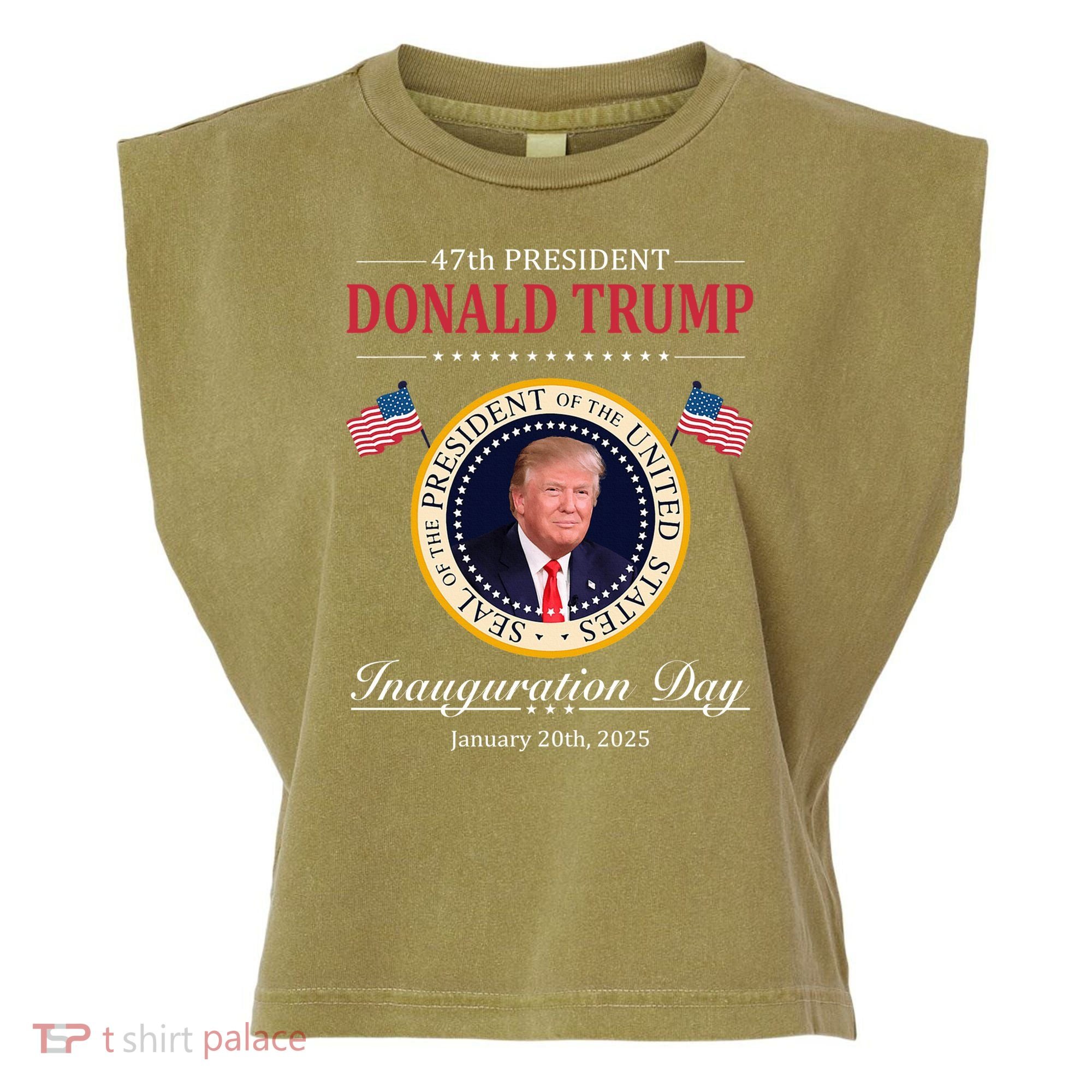 Donald Trump 4th President Inauguration Day Garment-Dyed Women's Muscle Tee