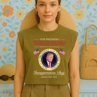 Donald Trump 4th President Inauguration Day Garment-Dyed Women's Muscle Tee thumb 4