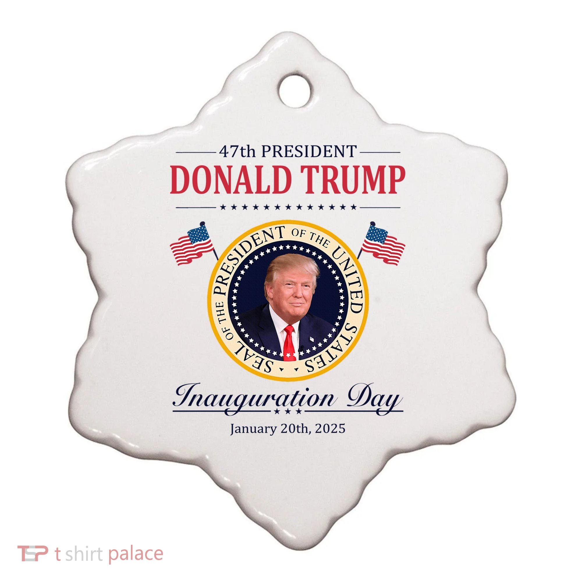 Donald Trump 4th President Inauguration Day Ceramic Ornament