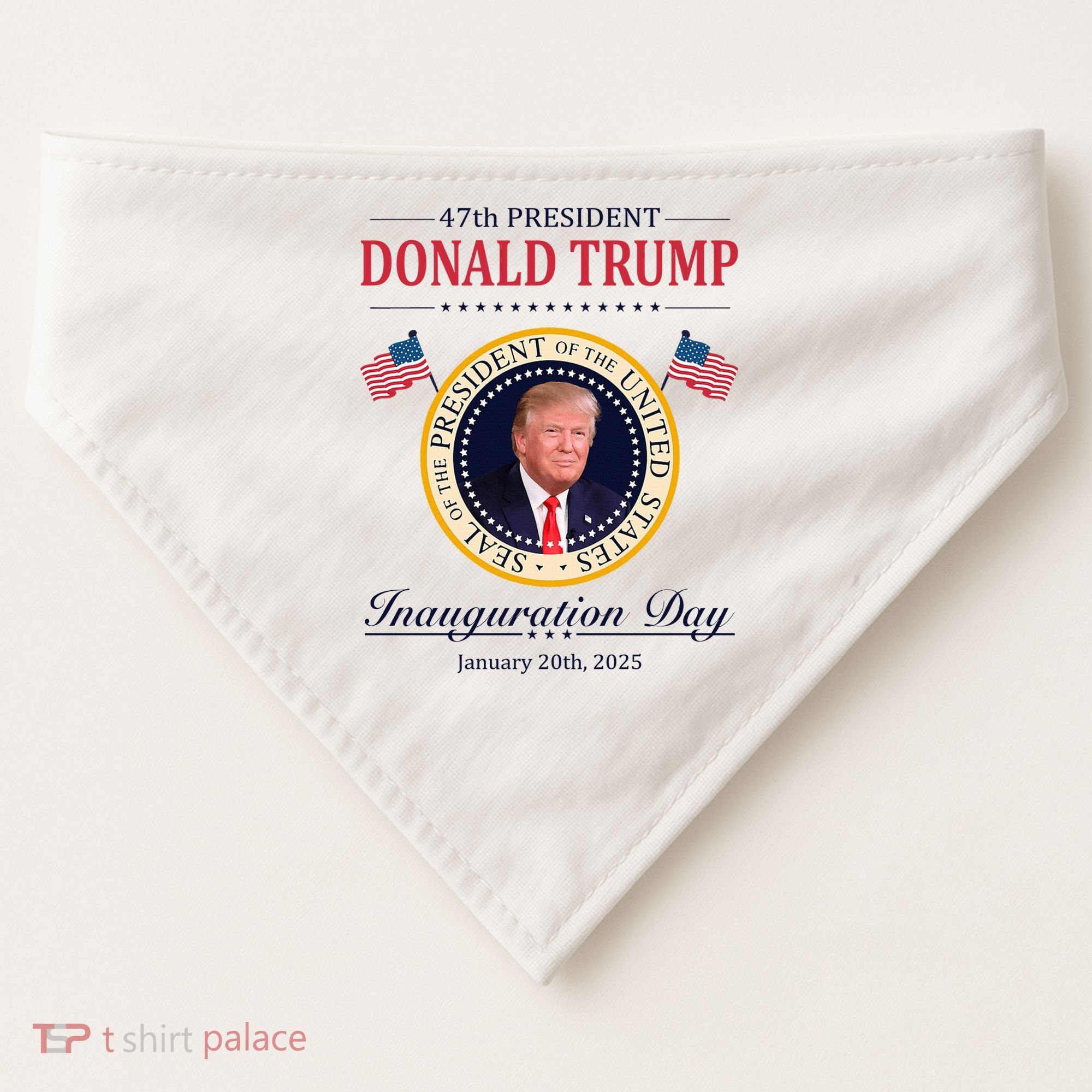 Donald Trump 4th President Inauguration Day USA-Made Doggie Bandana