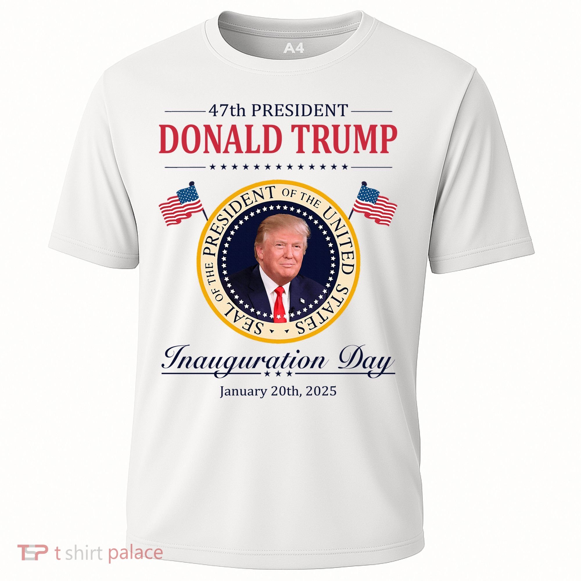 Donald Trump 4th President Inauguration Day Cooling Performance Crew T-Shirt
