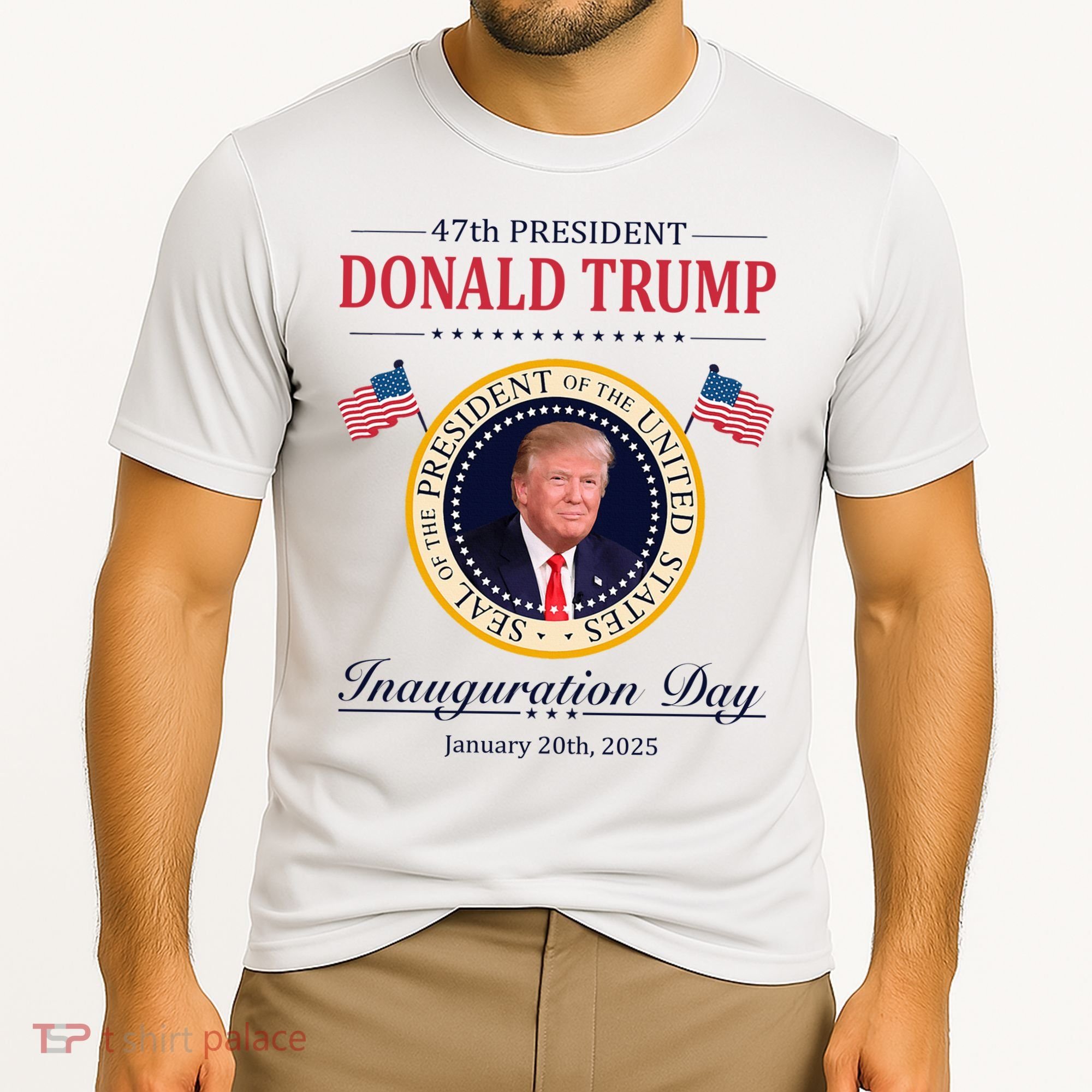 Donald Trump 4th President Inauguration Day Cooling Performance Crew T-Shirt